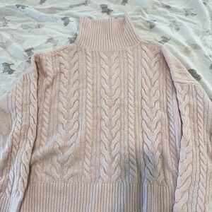 Abercrombie Kids Blush Cable Knit Turtleneck Sweater
